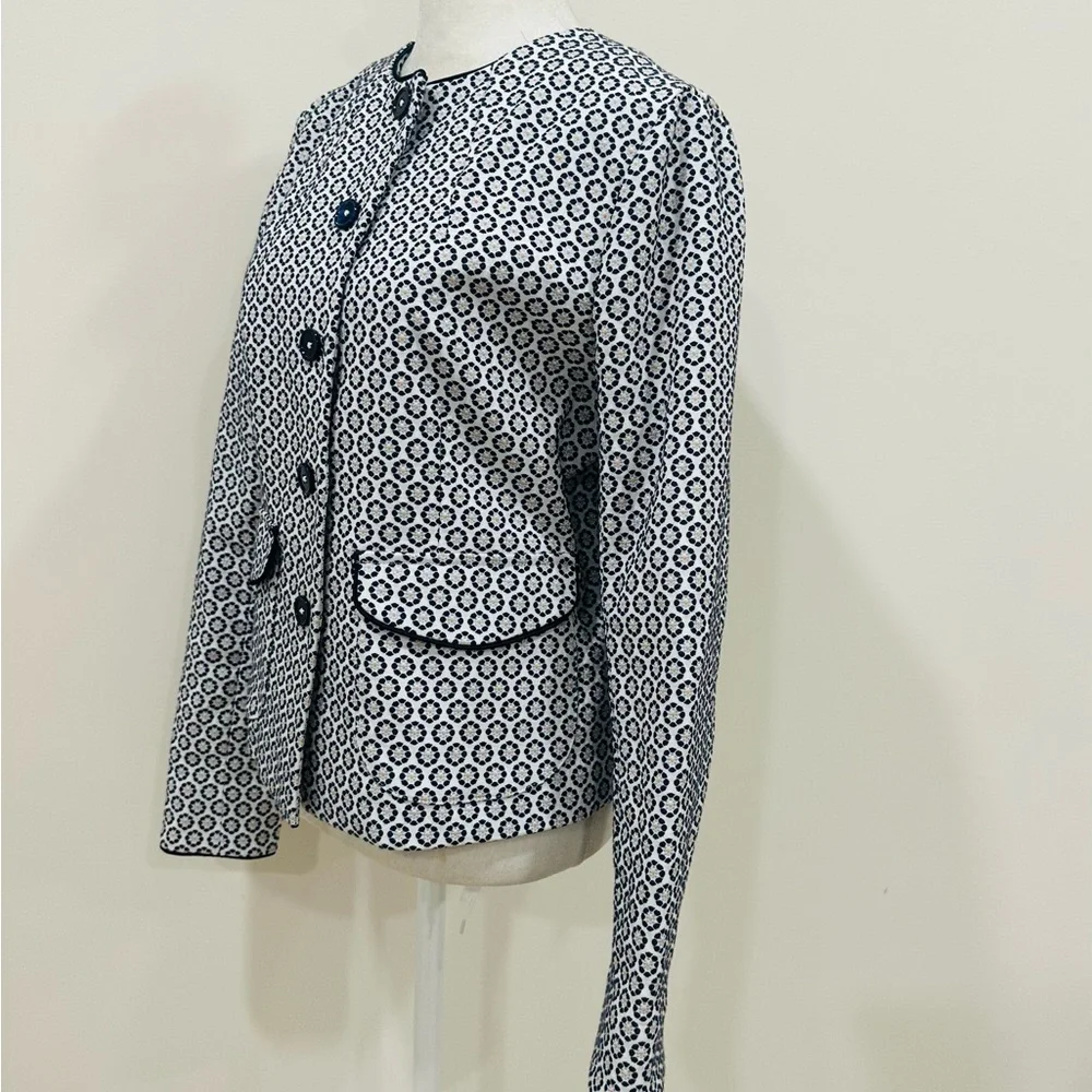 Brooks Brothers Floral Jacquard Cropped Jacket Size‎ 8 - Picture 5 of 15